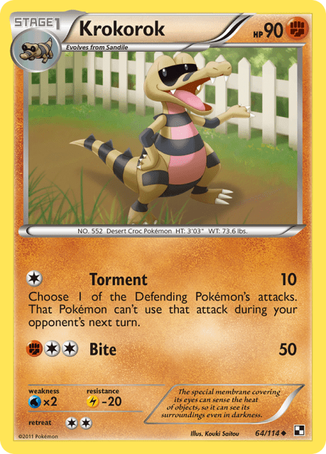 Krokorok (Reverse Holofoil) (64) — Black & White