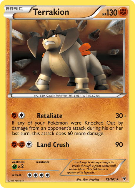 Terrakion (Holofoil) (73) — Noble Victories