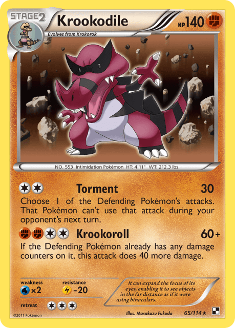Krookodile (Holofoil) (65) — Black & White