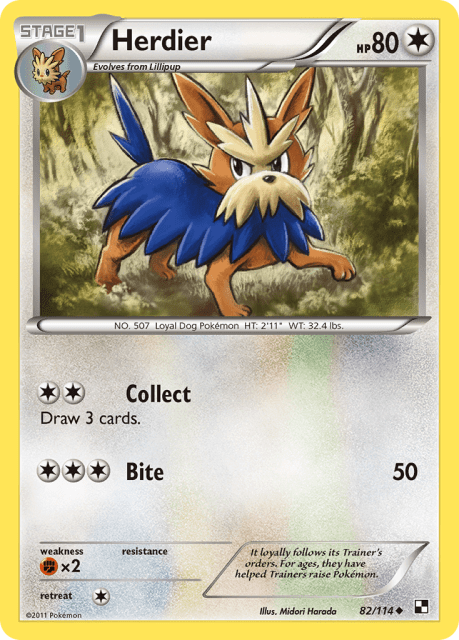 Herdier (Reverse Holofoil) (82) — Black & White