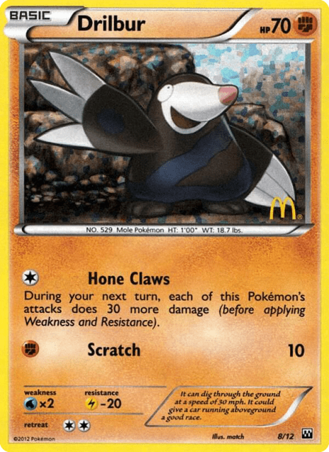 Drilbur (Holofoil) (8) — McDonald's Collection 2012