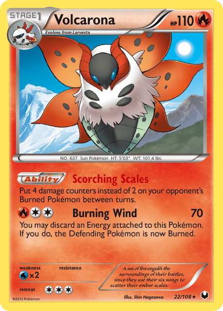 Volcarona (Reverse Holofoil) (22) — Dark Explorers