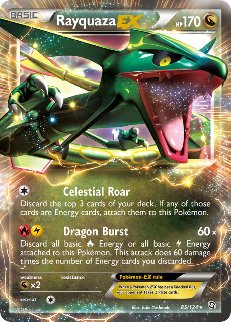 Rayquaza-EX (Holofoil) (85) — Dragons Exalted