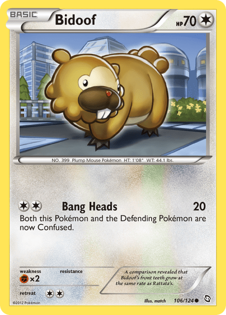 Bidoof (Reverse Holofoil) (106) — Dragons Exalted