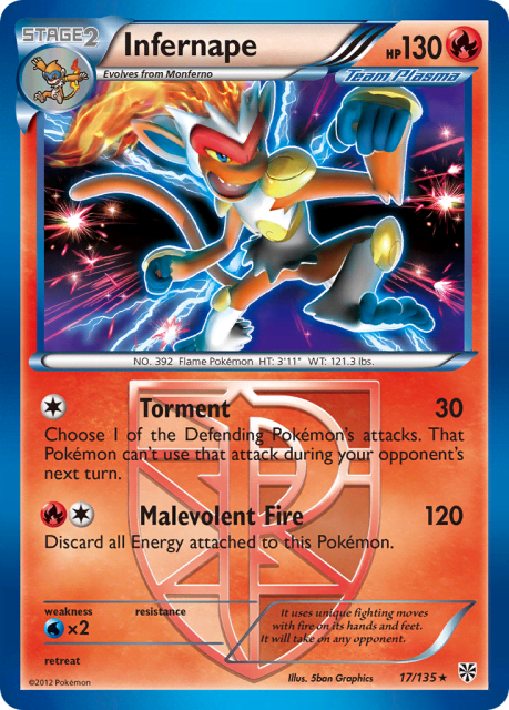 Infernape (Reverse Holofoil) (17) — Plasma Storm