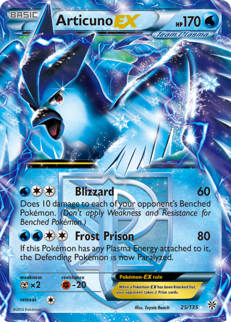 Articuno-EX (Holofoil) (25) — Plasma Storm