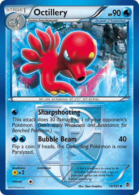 Octillery (Reverse Holofoil) (19) — Plasma Blast