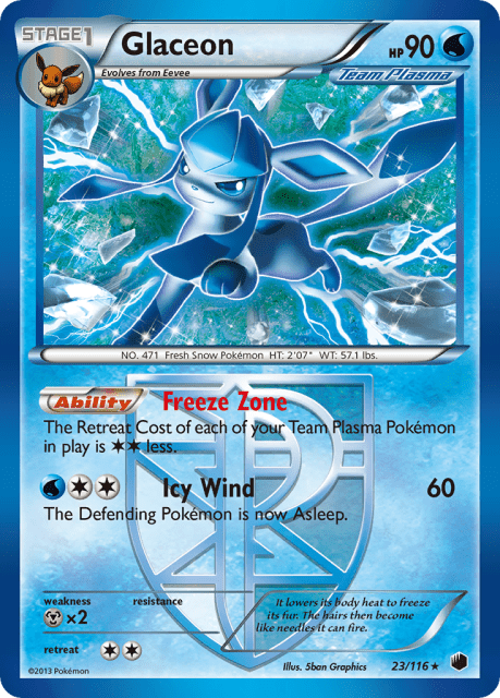 Glaceon (Reverse Holofoil) (23) — Plasma Freeze
