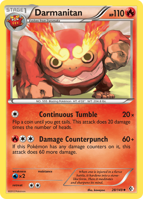 Darmanitan (Reverse Holofoil) (28) — Boundaries Crossed