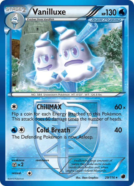 Vanilluxe (Reverse Holofoil) (29) — Plasma Freeze