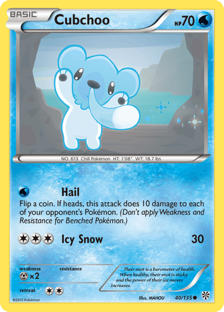 Cubchoo (Reverse Holofoil) (40) — Plasma Storm