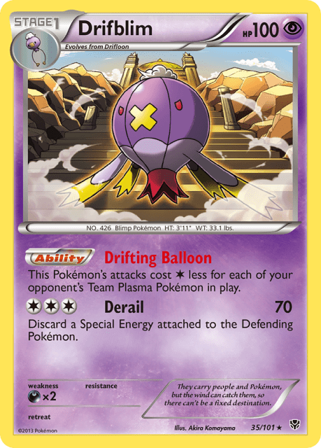 Drifblim (Reverse Holofoil) (35) — Plasma Blast