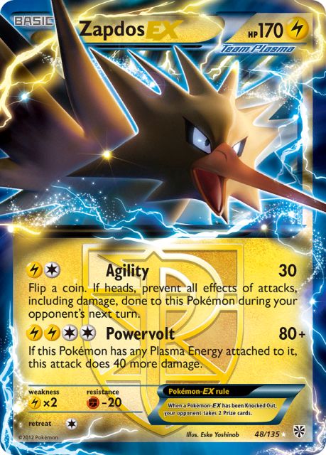 Zapdos-EX (Sheen Holofoil) (48) — Plasma Storm