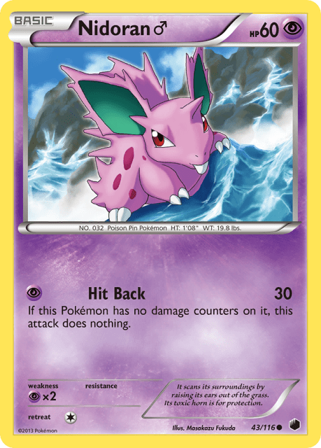 Nidoran ♂ (Reverse Holofoil) (43) — Plasma Freeze