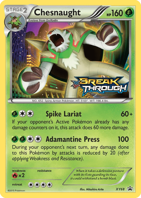 Chesnaught (Staff Stamp) (XY68) — XY Black Star Promos