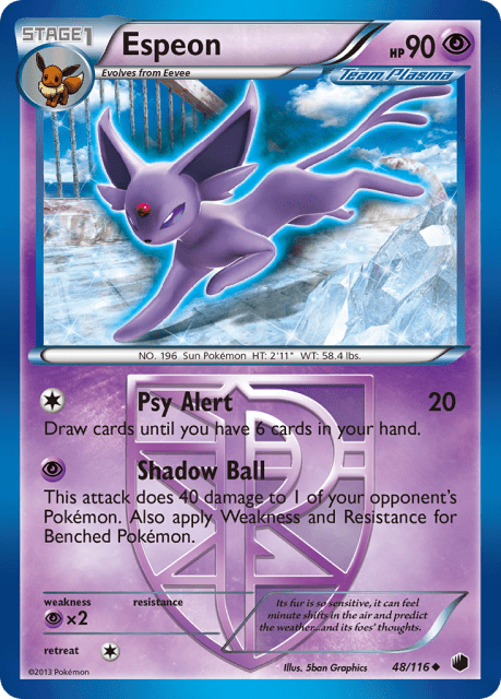 Espeon (Reverse Holofoil) (48) — Plasma Freeze