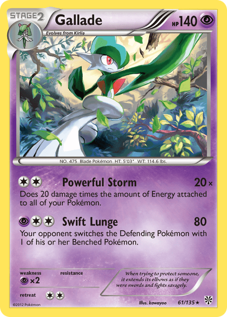 Gallade (Holofoil) (61) — Plasma Storm