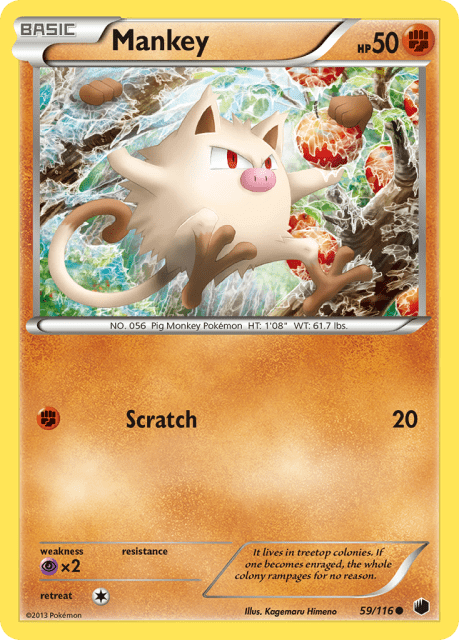 Mankey (Reverse Holofoil) (59) — Plasma Freeze