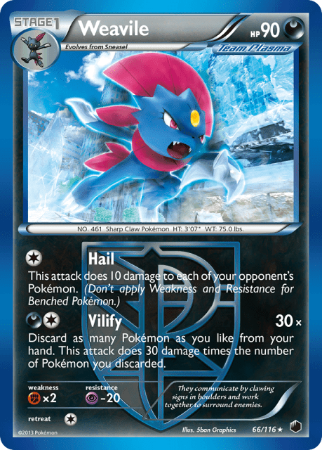 Weavile (Reverse Holofoil) (66) — Plasma Freeze