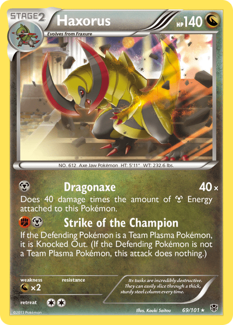 Haxorus (Reverse Holofoil) (69) — Plasma Blast