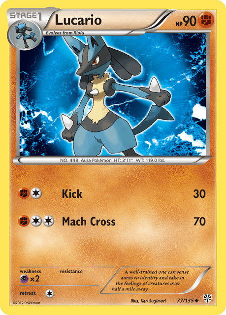 Lucario (Reverse Holofoil) (77) — Plasma Storm