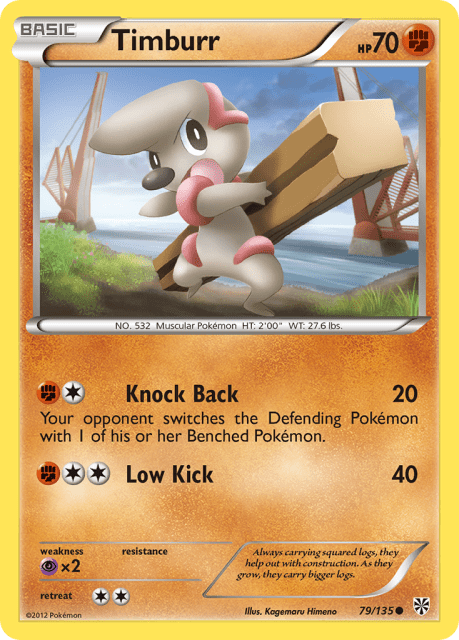 Timburr (Reverse Holofoil) (79) — Plasma Storm