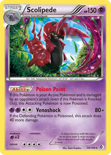 Scolipede (Reverse Holofoil) (74) — Boundaries Crossed