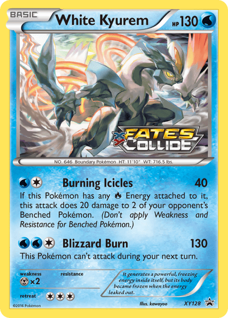 White Kyurem (Staff Stamp) (XY128) — XY Black Star Promos