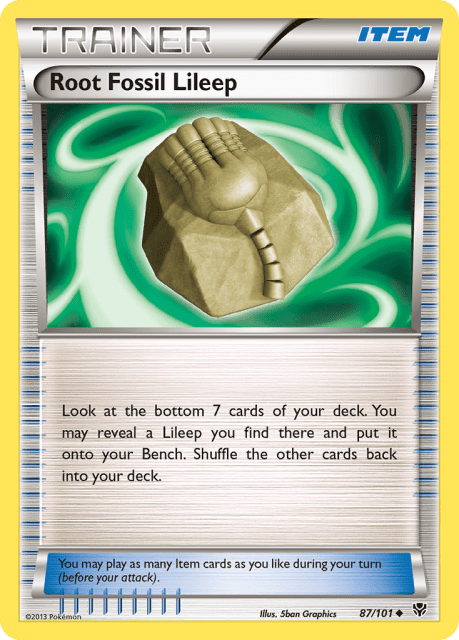 Root Fossil Lileep (Reverse Holofoil) (87) — Plasma Blast