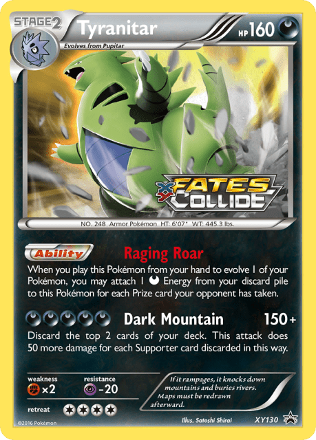 Tyranitar (Staff Stamp) (XY130) — XY Black Star Promos