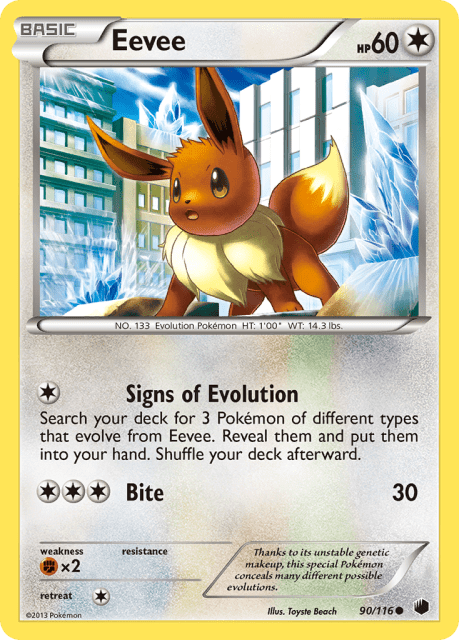 Eevee (Reverse Holofoil) (90) — Plasma Freeze