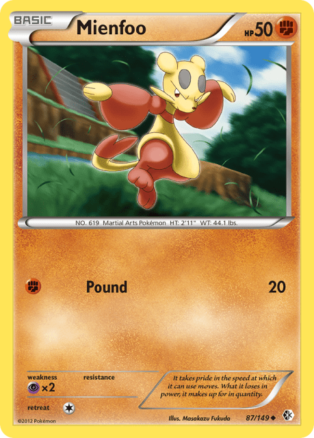 Mienfoo (Reverse Holofoil) (87) — Boundaries Crossed