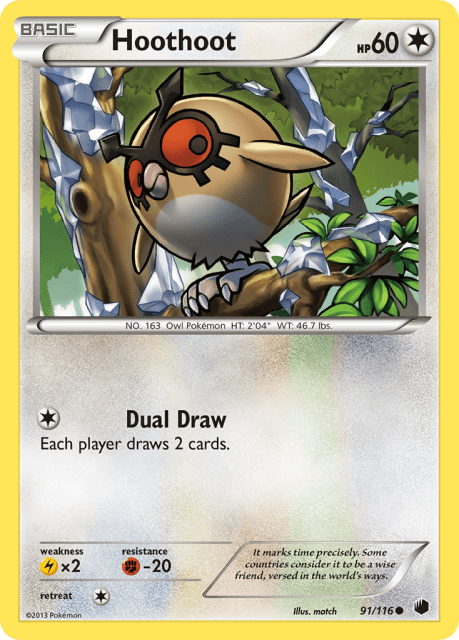 Hoothoot (Reverse Holofoil) (91) — Plasma Freeze