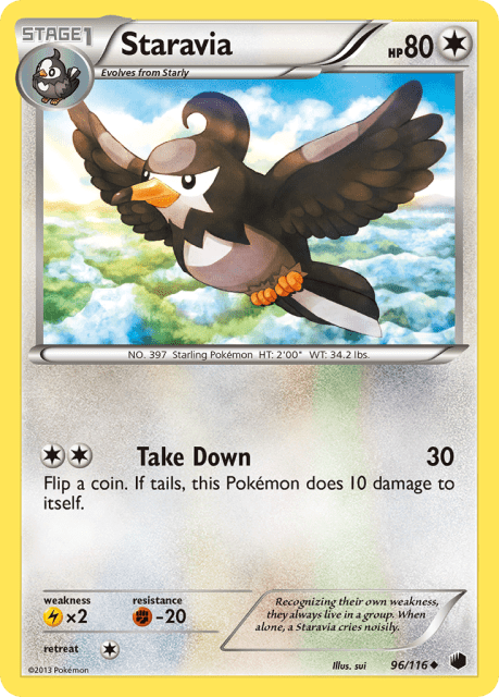 Staravia (Reverse Holofoil) (96) — Plasma Freeze