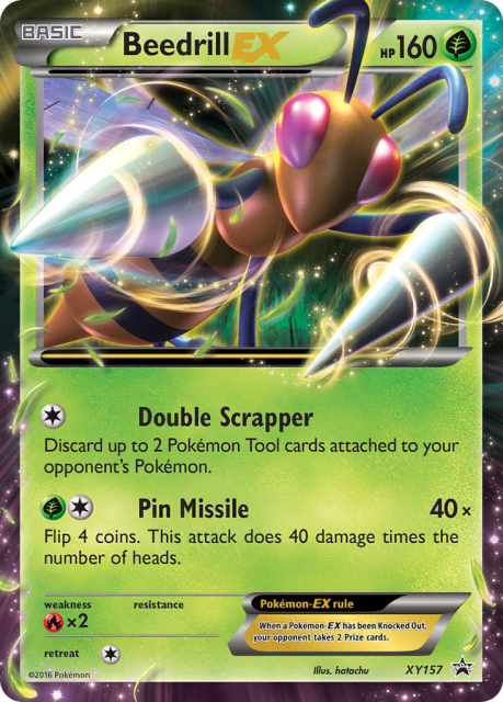 Beedrill-EX (Holofoil) (XY157) — XY Black Star Promos