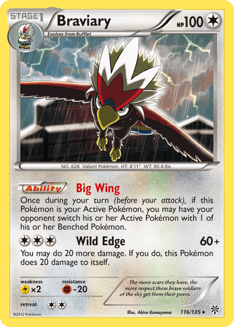 Braviary (Reverse Holofoil) (116) — Plasma Storm