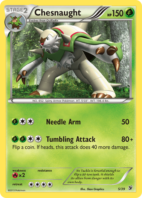 Chesnaught (Holofoil) (5) — Kalos Starter Set