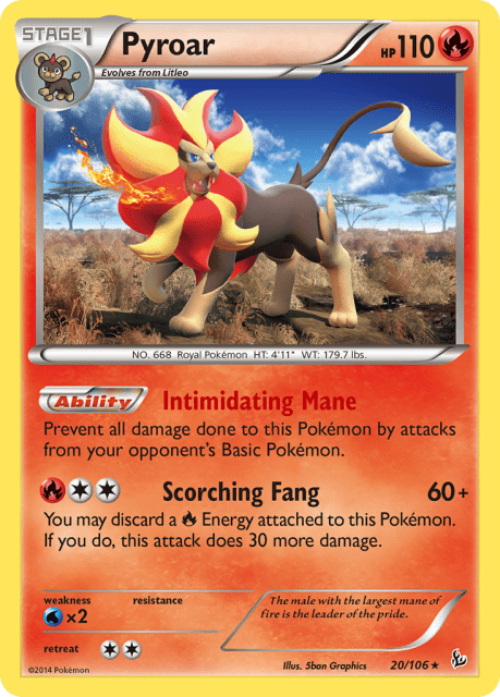 Pyroar (Reverse Holofoil) (20) — Flashfire