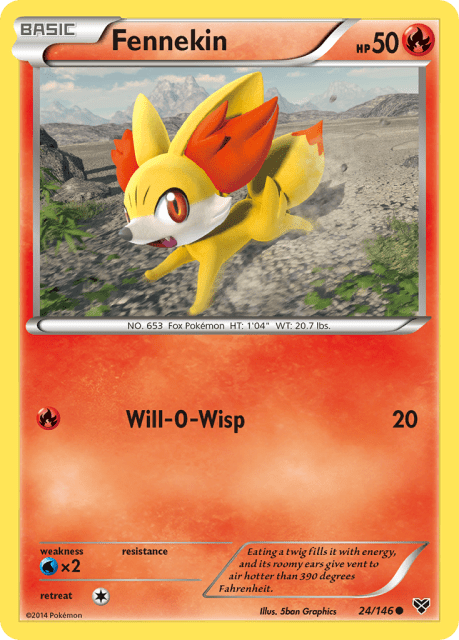 Fennekin (Reverse Holofoil) (24) — XY