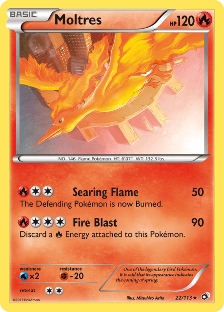 Moltres (Reverse Holofoil) (22) — Legendary Treasures