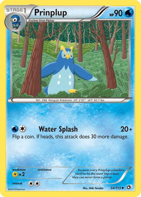 Prinplup (Reverse Holofoil) (34) — Legendary Treasures