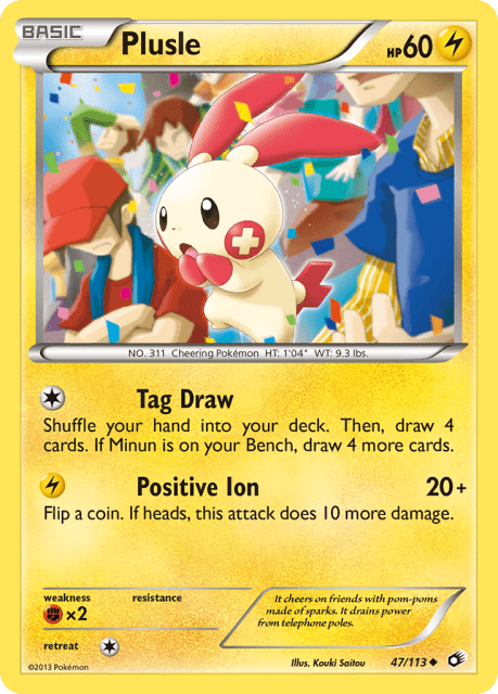 Plusle (Reverse Holofoil) (47) — Legendary Treasures