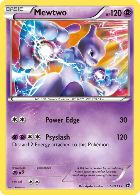 Mewtwo (Holofoil) (53) — Legendary Treasures