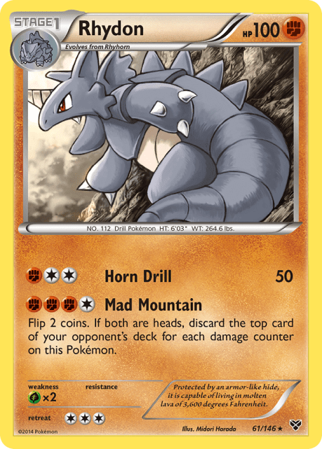 Rhydon (Reverse Holofoil) (61) — XY