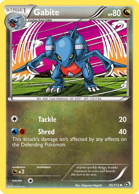 Gabite (Reverse Holofoil) (95) — Legendary Treasures