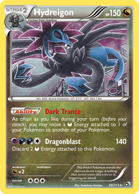 Hydreigon (Reverse Holofoil) (99) — Legendary Treasures