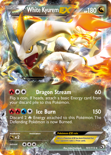 White Kyurem-EX (Holofoil) (101) — Legendary Treasures