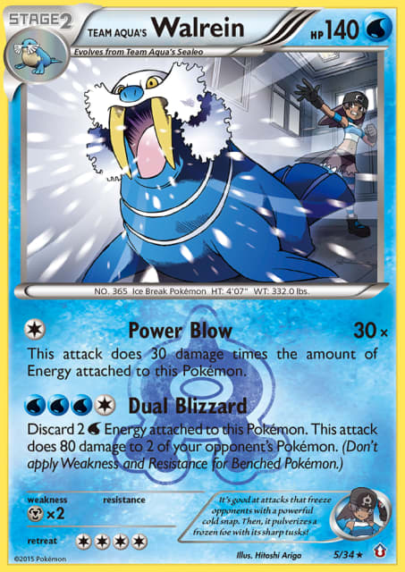 Team Aqua's Walrein (Holofoil) (5) — Double Crisis
