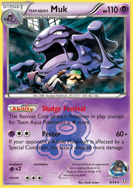 Team Aqua's Muk (Holofoil) (8) — Double Crisis