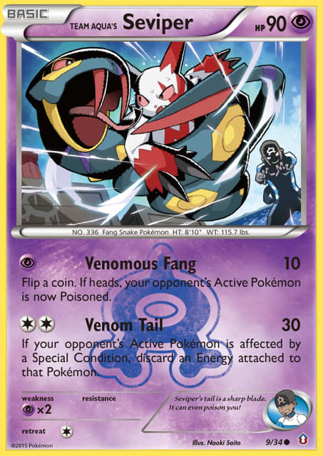 Team Aqua's Seviper (Reverse Holofoil) (9) — Double Crisis